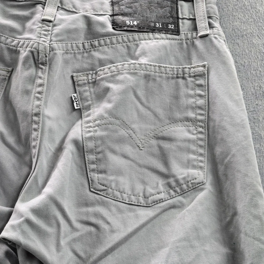 Levi's 514 Men Pants 31X32 Gray Straight Fit Button Zipper Twill 29